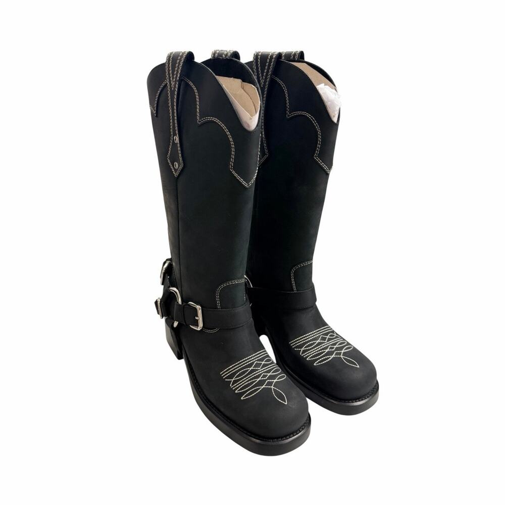 Jeffrey Campbell x FP x Understated Leather Motoboy Boots Black 11 NWOB